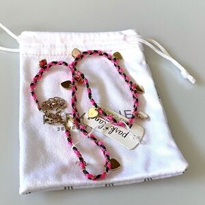 Park Lane Necklace Live From Red Carpet Pink Gold Tone Hearts Dangles